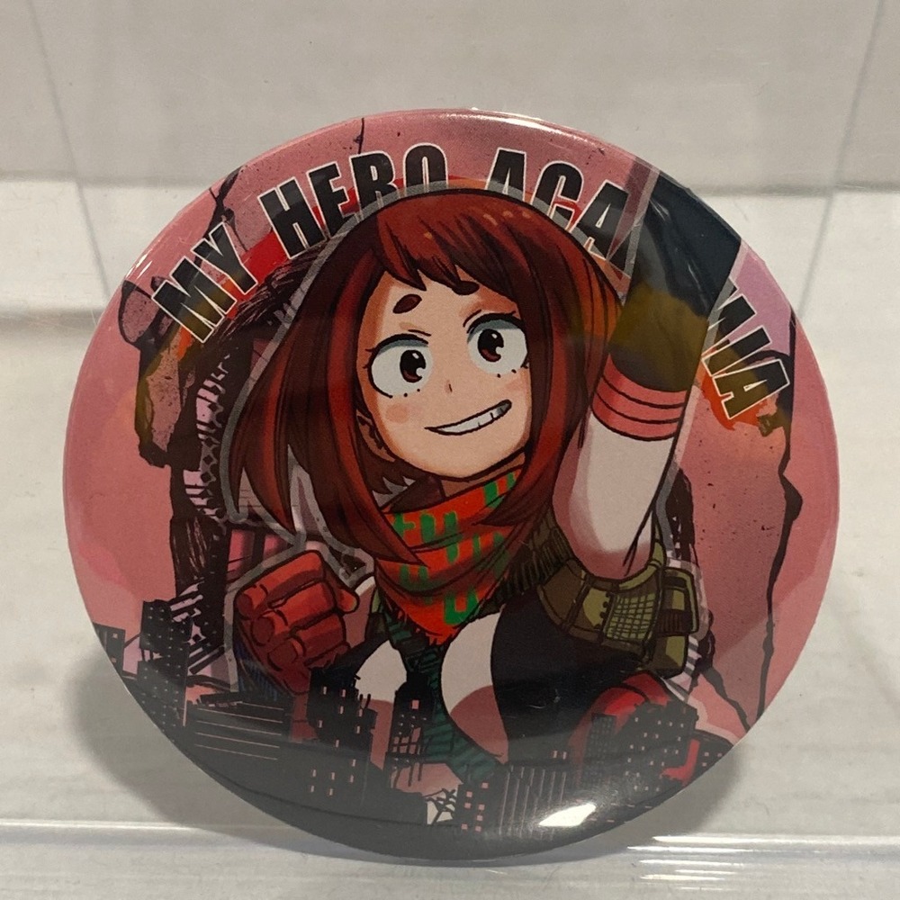 My Hero Academia Can Badge Ochaco Uraraka Anime Pin Pink Excellent
